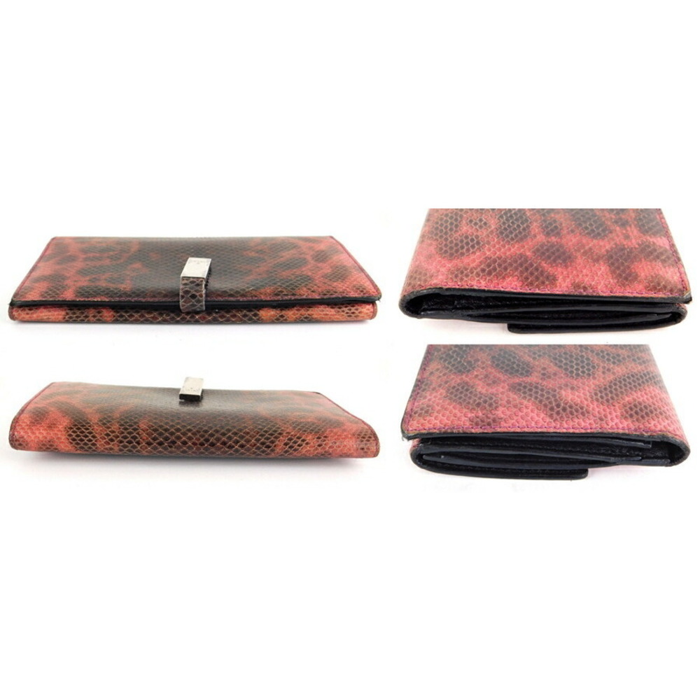 Gucci Long Wallet Billfold Leather Python Snakesk… - image 4